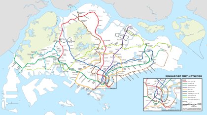 Mapa linek MRT a LRT vetn rozestavnch a plnovanch.